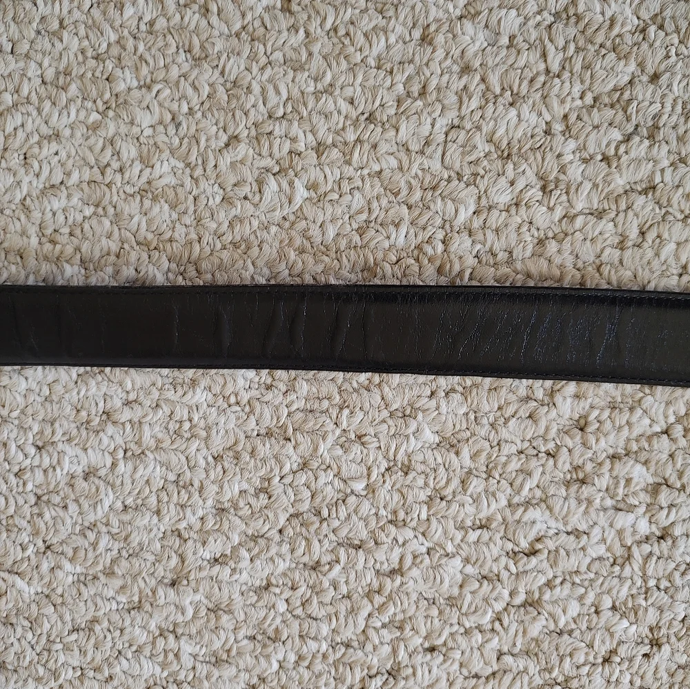 Vintage Coach Men's Leather Belt With Brass Buckle Black Made In USA Size 40